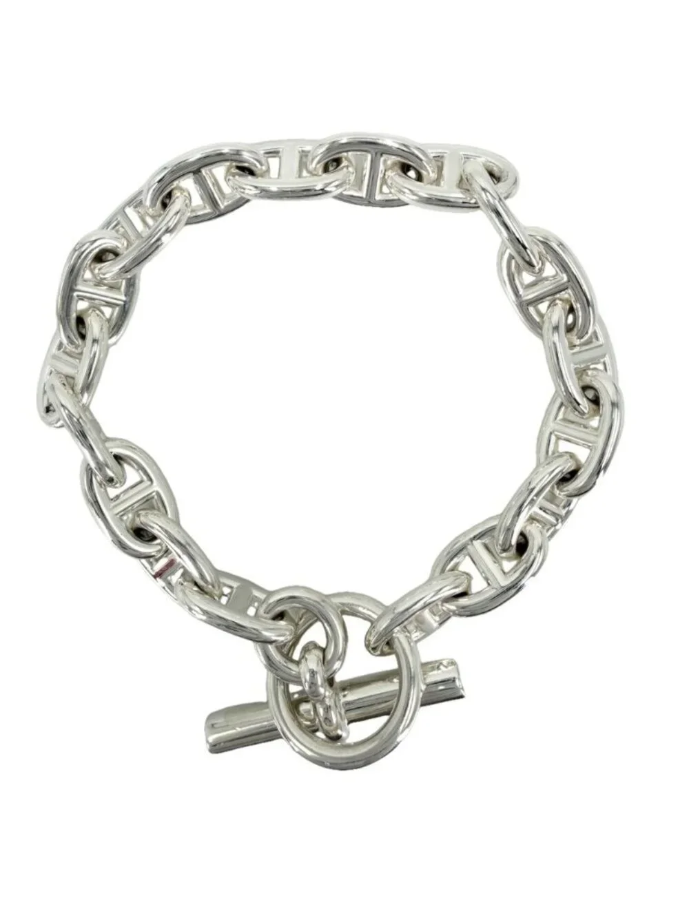 Hermes Bure Chaine D'ancre MM Accessory 18 Links 925 Sterling Silver